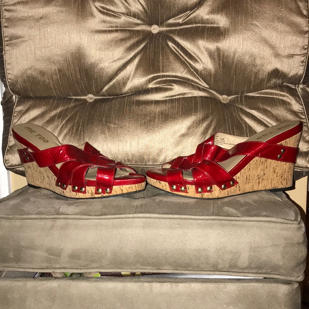 NEW Me Too Red Jafar 2 Wedge Sandal Slide M257581